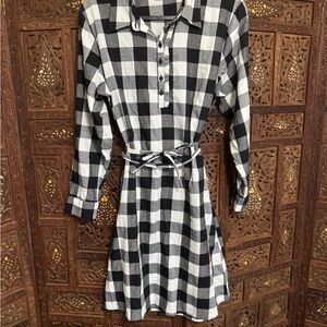 The Children's Place Black and White Checkered Dress